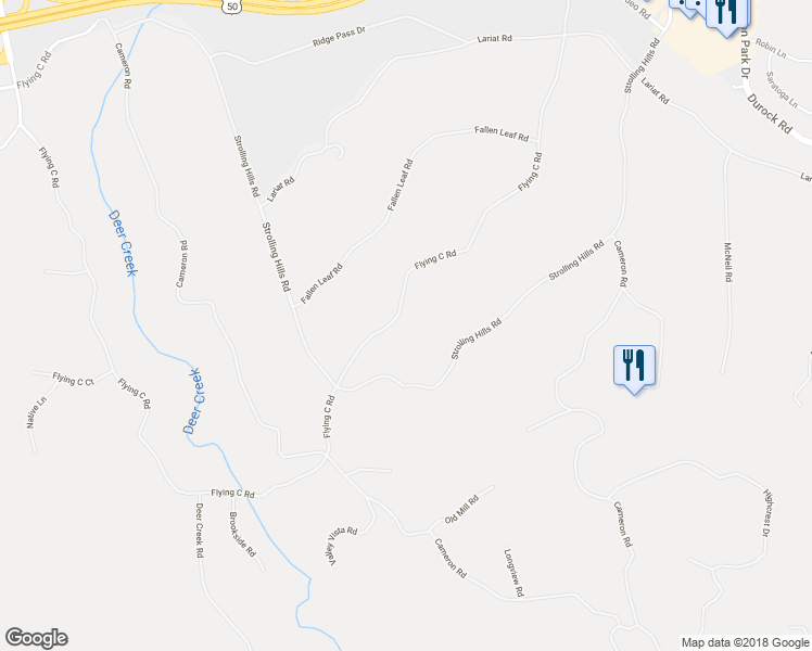 map of restaurants, bars, coffee shops, grocery stores, and more near 4780 Flying C Road in Shingle Springs