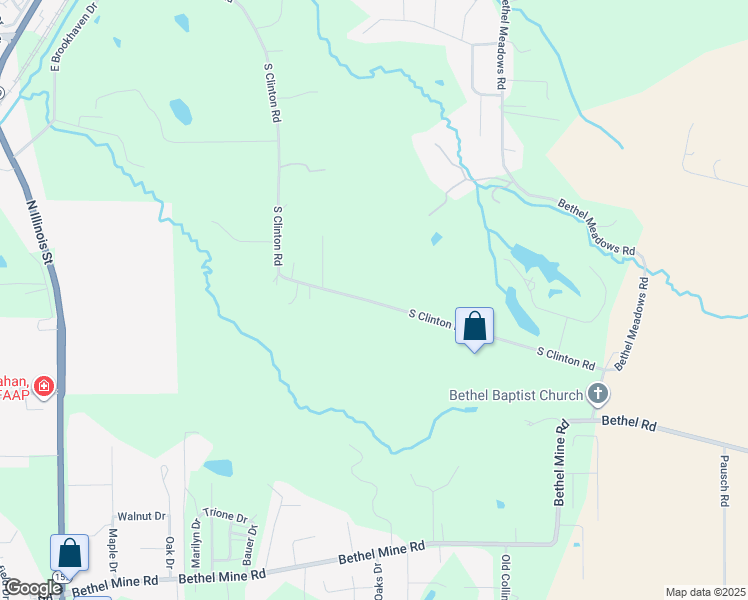 map of restaurants, bars, coffee shops, grocery stores, and more near 1327 South Clinton Road in Caseyville