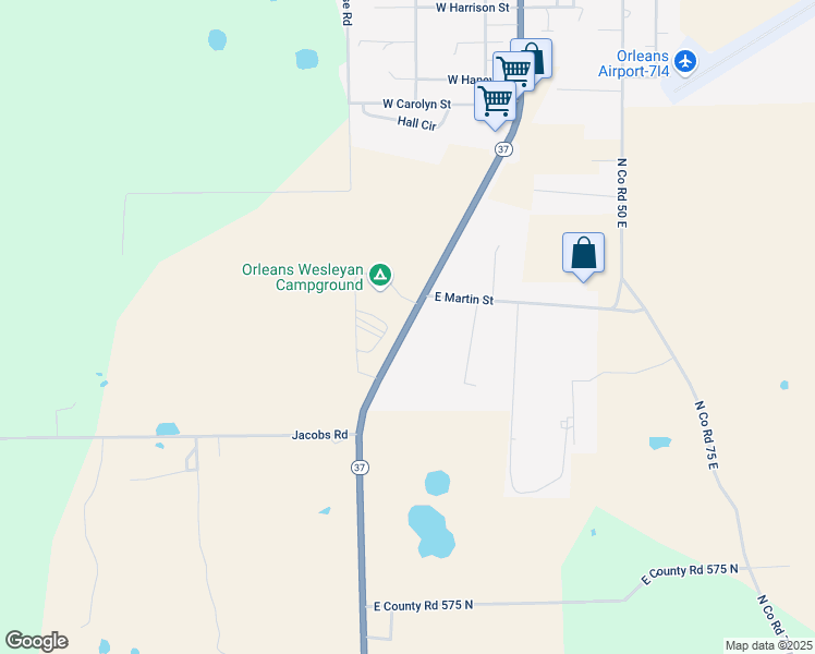 map of restaurants, bars, coffee shops, grocery stores, and more near 1552-1728 South Maple Street in Orleans