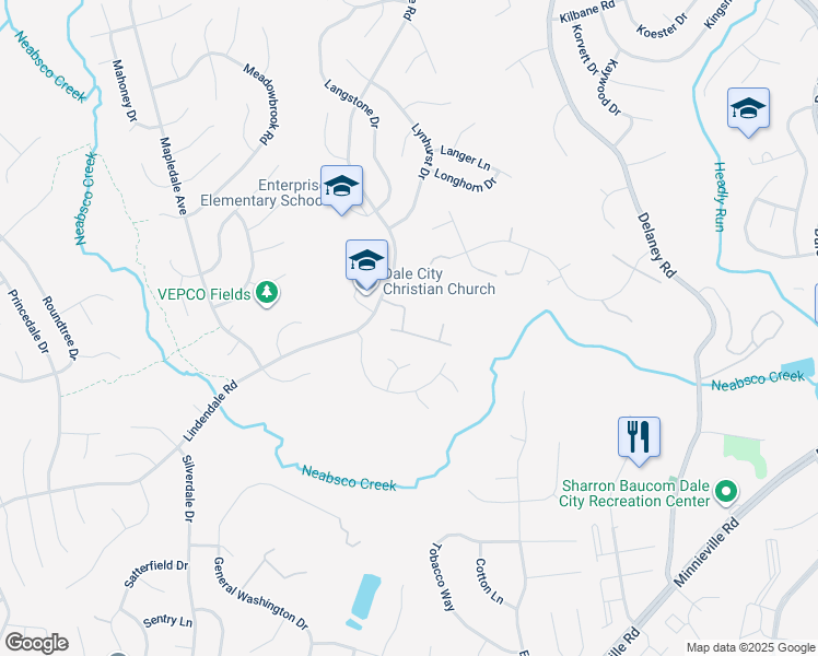 map of restaurants, bars, coffee shops, grocery stores, and more near 14047 Lestric Lane in Woodbridge