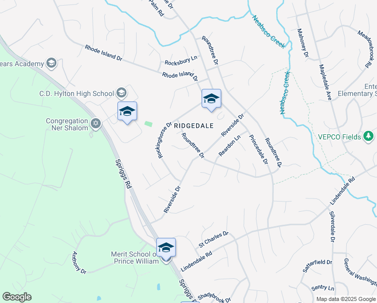 map of restaurants, bars, coffee shops, grocery stores, and more near 5753 Ralston Court in Woodbridge