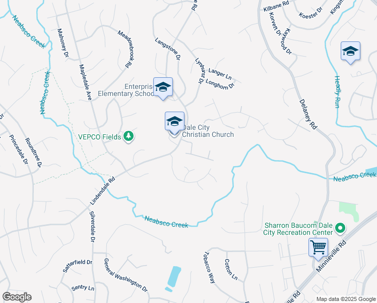 map of restaurants, bars, coffee shops, grocery stores, and more near 14048 Lestric Lane in Woodbridge