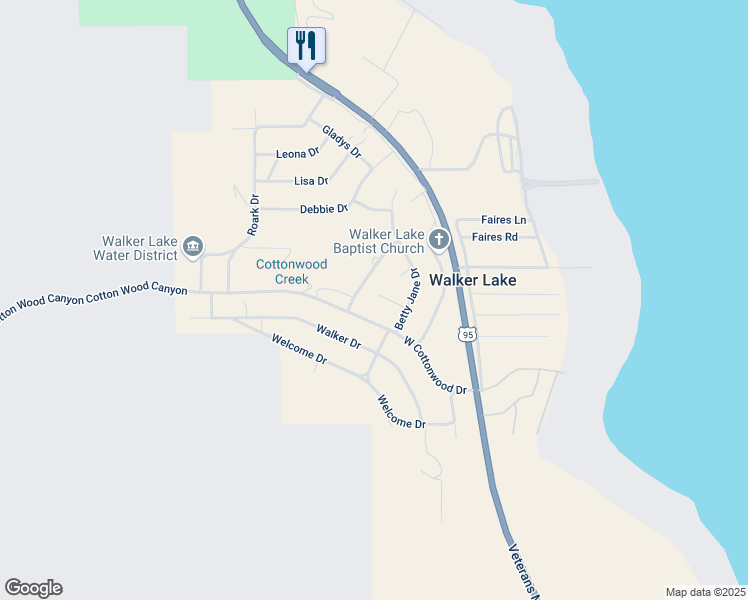 map of restaurants, bars, coffee shops, grocery stores, and more near 468 Georgene Way in Walker Lake