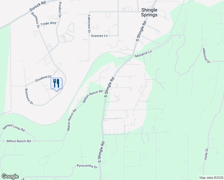 map of restaurants, bars, coffee shops, grocery stores, and more near 4551 South Shingle Road in Shingle Springs