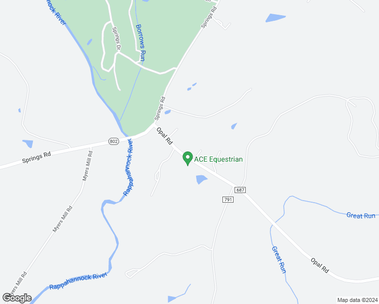 map of restaurants, bars, coffee shops, grocery stores, and more near 8538 Opal Road in Warrenton