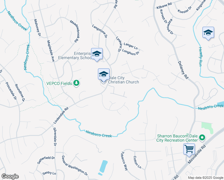 map of restaurants, bars, coffee shops, grocery stores, and more near 14032 Lestric Lane in Woodbridge