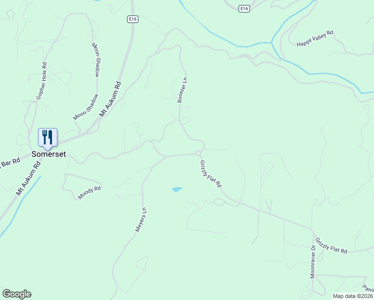 map of restaurants, bars, coffee shops, grocery stores, and more near 6261 Grizzly Flat Road in Somerset