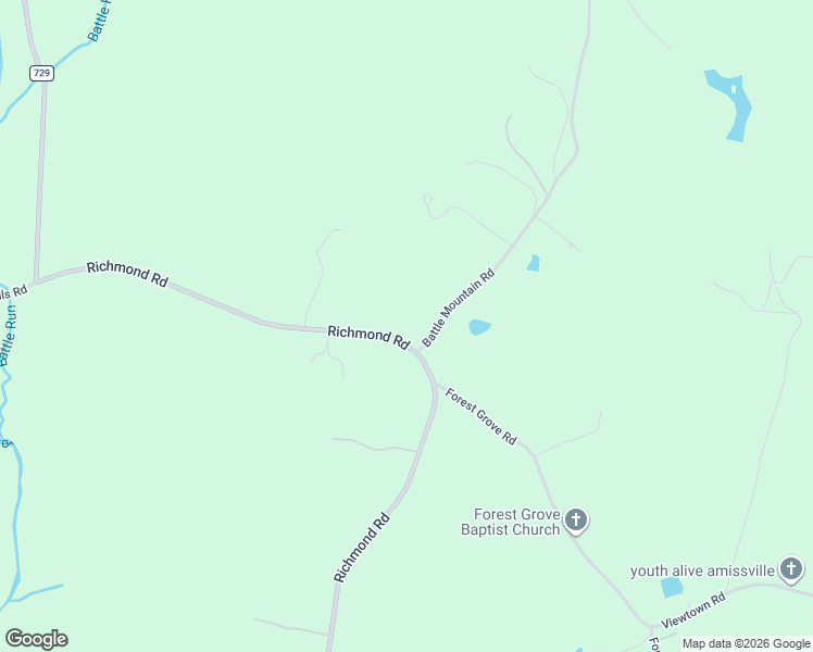 map of restaurants, bars, coffee shops, grocery stores, and more near 560 Richmond Road in Amissville