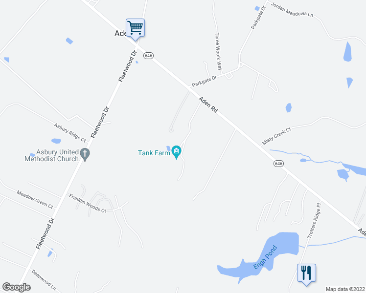 map of restaurants, bars, coffee shops, grocery stores, and more near 13906 Aden Road in Nokesville