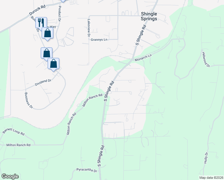 map of restaurants, bars, coffee shops, grocery stores, and more near 4551 South Shingle Road in Shingle Springs
