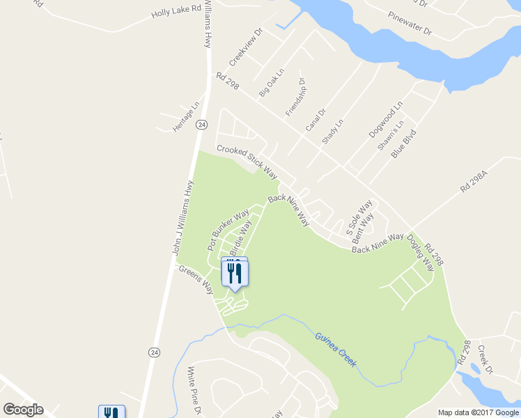 map of restaurants, bars, coffee shops, grocery stores, and more near 25010 Pot Bunker Way in Millsboro