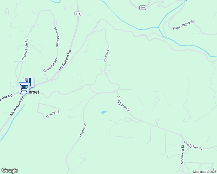 map of restaurants, bars, coffee shops, grocery stores, and more near 6261 Grizzly Flat Road in Somerset
