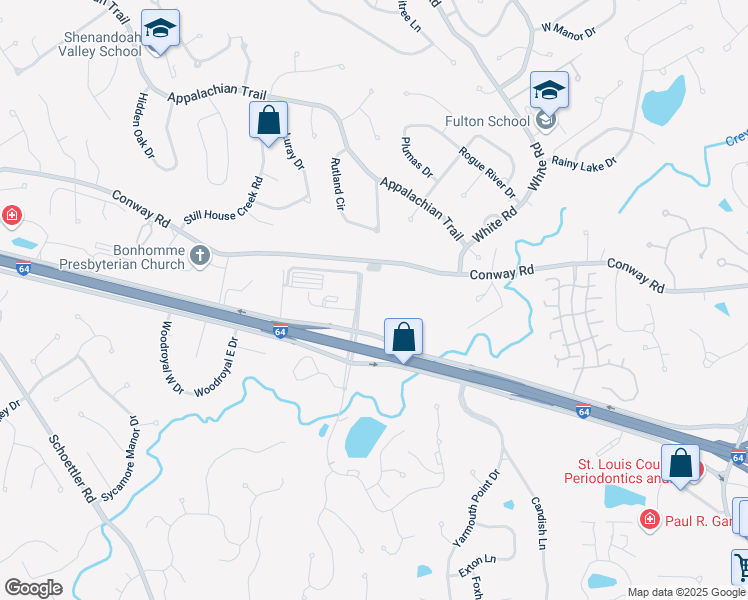 map of restaurants, bars, coffee shops, grocery stores, and more near 1390 Timberlake Manor Parkway in Chesterfield