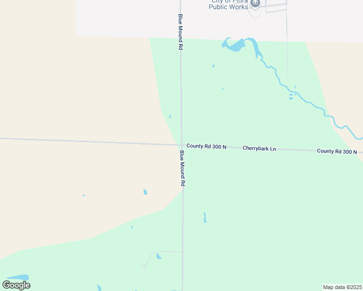map of restaurants, bars, coffee shops, grocery stores, and more near 3038 County Road 1100 East in Flora