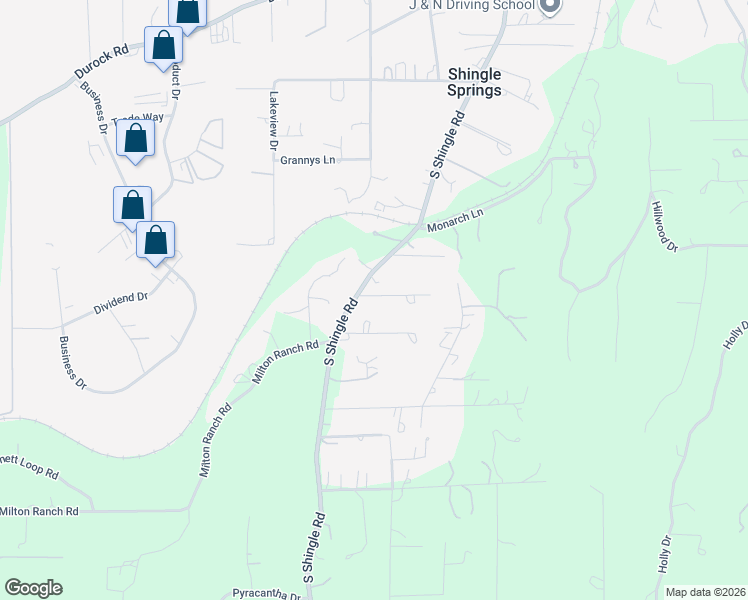 map of restaurants, bars, coffee shops, grocery stores, and more near 4020 Tammy Lane in Shingle Springs