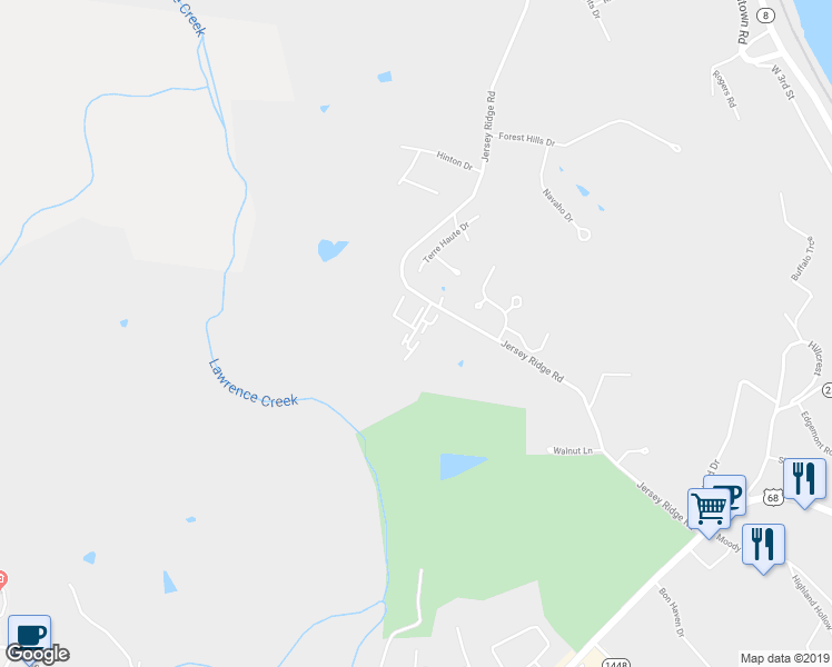 map of restaurants, bars, coffee shops, grocery stores, and more near 720 Jersey Ridge Road in Maysville