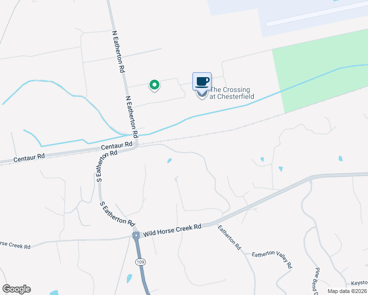 map of restaurants, bars, coffee shops, grocery stores, and more near 18203 Hager Lane in Chesterfield