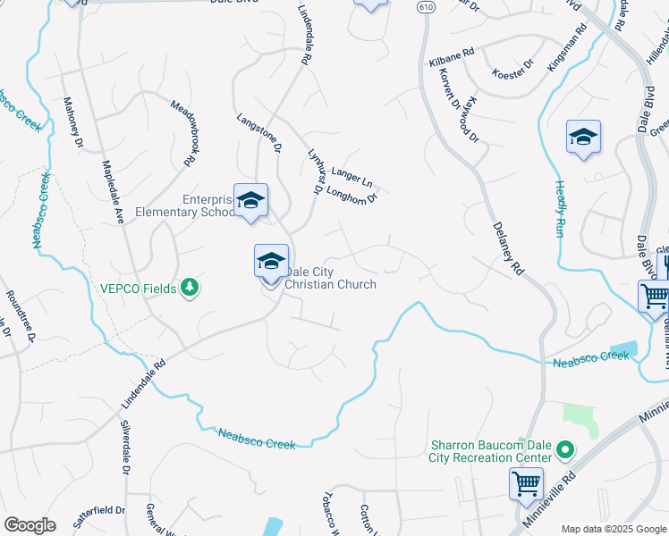 map of restaurants, bars, coffee shops, grocery stores, and more near 4839 Pearson Drive in Woodbridge