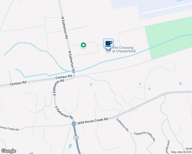 map of restaurants, bars, coffee shops, grocery stores, and more near 18203 Hager Lane in Chesterfield