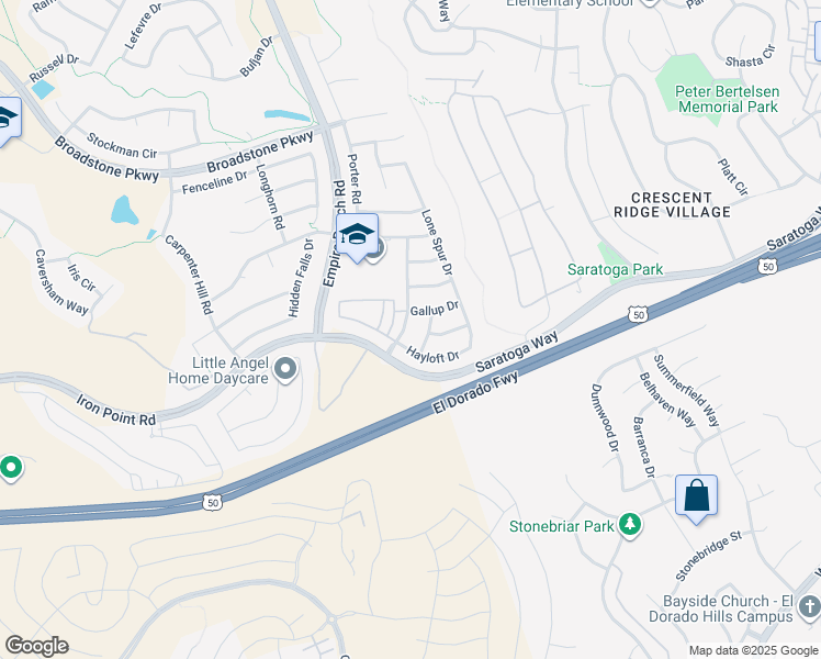 map of restaurants, bars, coffee shops, grocery stores, and more near 312 Dry Creek Road in Folsom