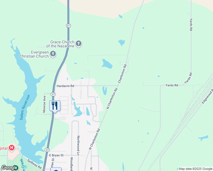 map of restaurants, bars, coffee shops, grocery stores, and more near 198-220 Hardacre Road in Salem