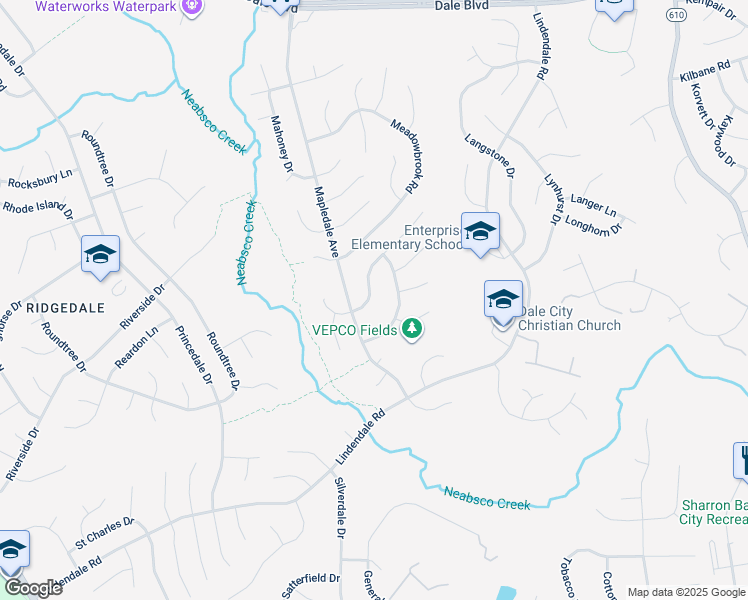 map of restaurants, bars, coffee shops, grocery stores, and more near 13891 Montoclair Lane in Woodbridge