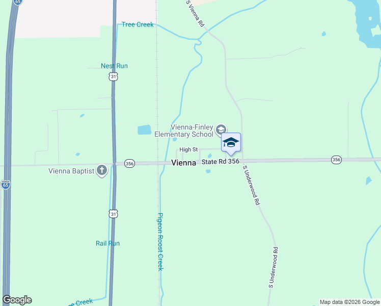map of restaurants, bars, coffee shops, grocery stores, and more near 355 Indiana 356 in Scottsburg