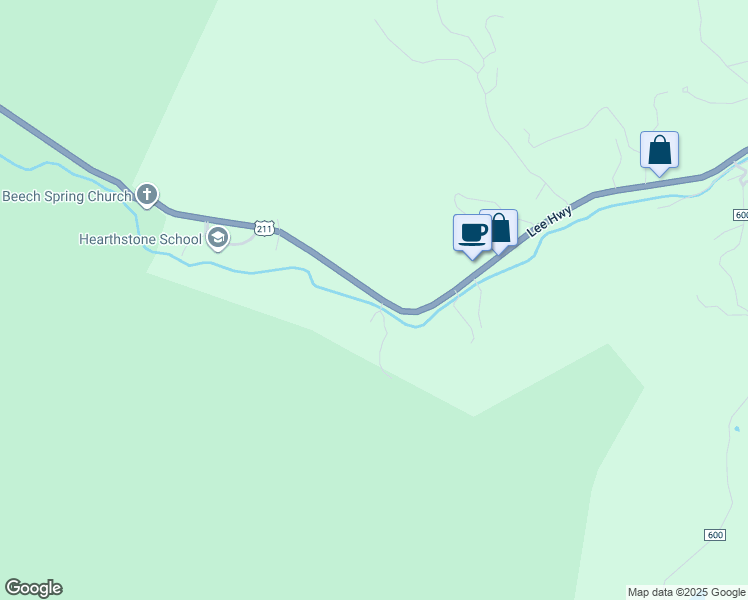map of restaurants, bars, coffee shops, grocery stores, and more near 11644 Lee Highway in Sperryville