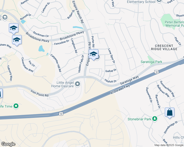 map of restaurants, bars, coffee shops, grocery stores, and more near 800 Moon Circle in Folsom