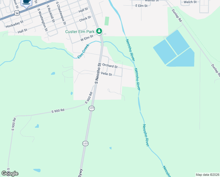 map of restaurants, bars, coffee shops, grocery stores, and more near 1001 Jonathon Street in Council Grove