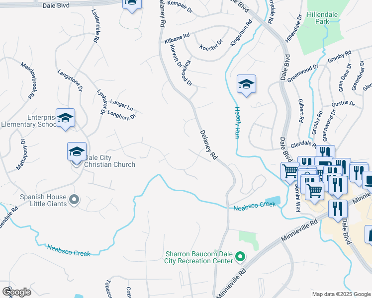 map of restaurants, bars, coffee shops, grocery stores, and more near 4690 Pearson Drive in Woodbridge