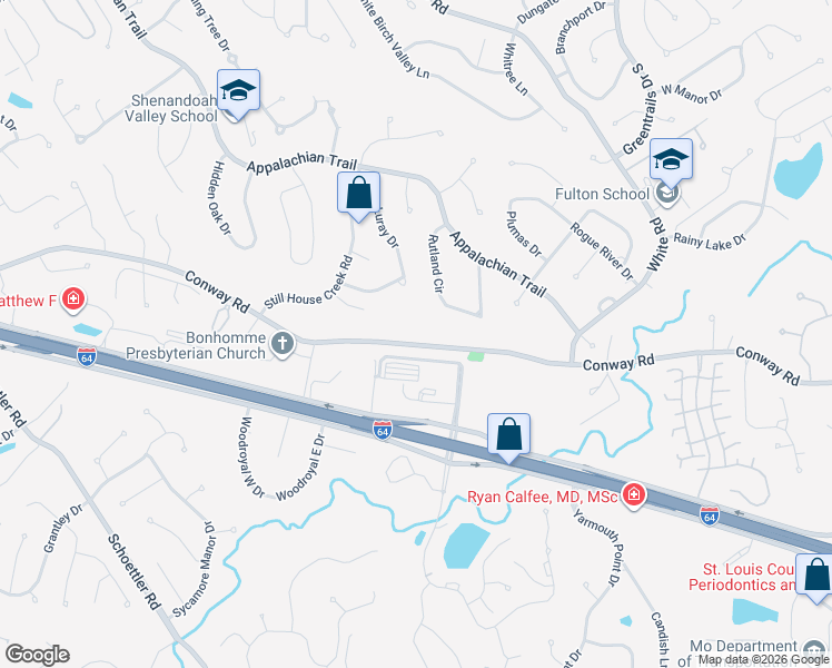 map of restaurants, bars, coffee shops, grocery stores, and more near 14866 Rutland Circle in Chesterfield