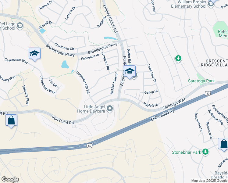 map of restaurants, bars, coffee shops, grocery stores, and more near 2117 Hidden Falls Drive in Folsom