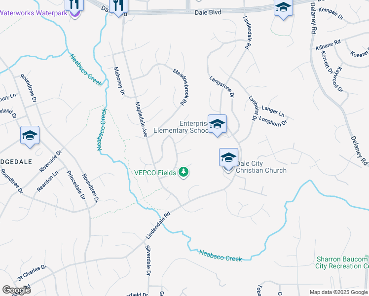 map of restaurants, bars, coffee shops, grocery stores, and more near 5248 Meckon Court in Woodbridge