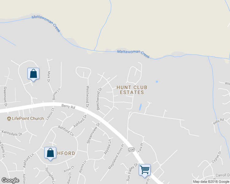 map of restaurants, bars, coffee shops, grocery stores, and more near 2110 Greenwood Drive in Waldorf