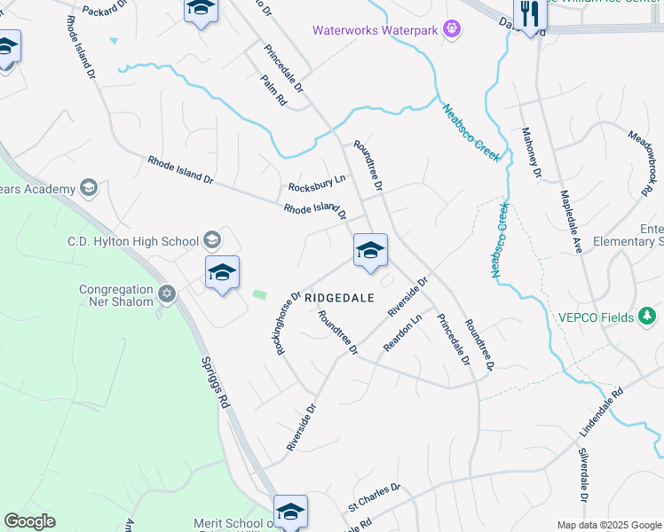 map of restaurants, bars, coffee shops, grocery stores, and more near 14134 Rockinghorse Drive in Woodbridge