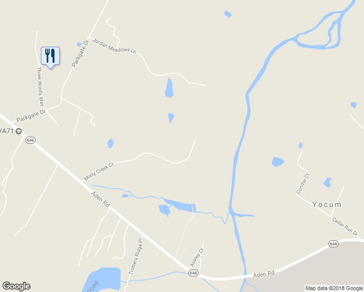 map of restaurants, bars, coffee shops, grocery stores, and more near 10700 Misty Creek Court in Nokesville