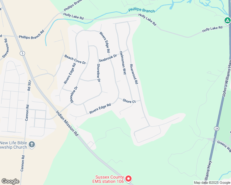 map of restaurants, bars, coffee shops, grocery stores, and more near 24815 Rivers Edge Road in Millsboro