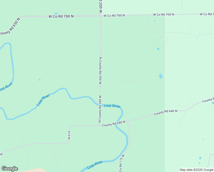 map of restaurants, bars, coffee shops, grocery stores, and more near 6360 North Co Road 200 West in Orleans