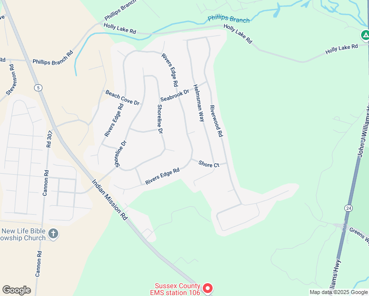 map of restaurants, bars, coffee shops, grocery stores, and more near 24815 Rivers Edge Road in Millsboro