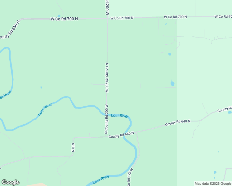 map of restaurants, bars, coffee shops, grocery stores, and more near 6360 North County Road 200 West in Orleans