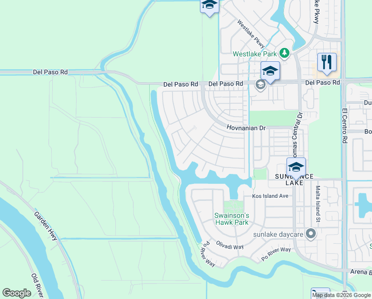 map of restaurants, bars, coffee shops, grocery stores, and more near 4352 Shayal Sea Lane in Sacramento