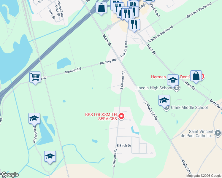 map of restaurants, bars, coffee shops, grocery stores, and more near 1757 South Sievers Road in Vincennes