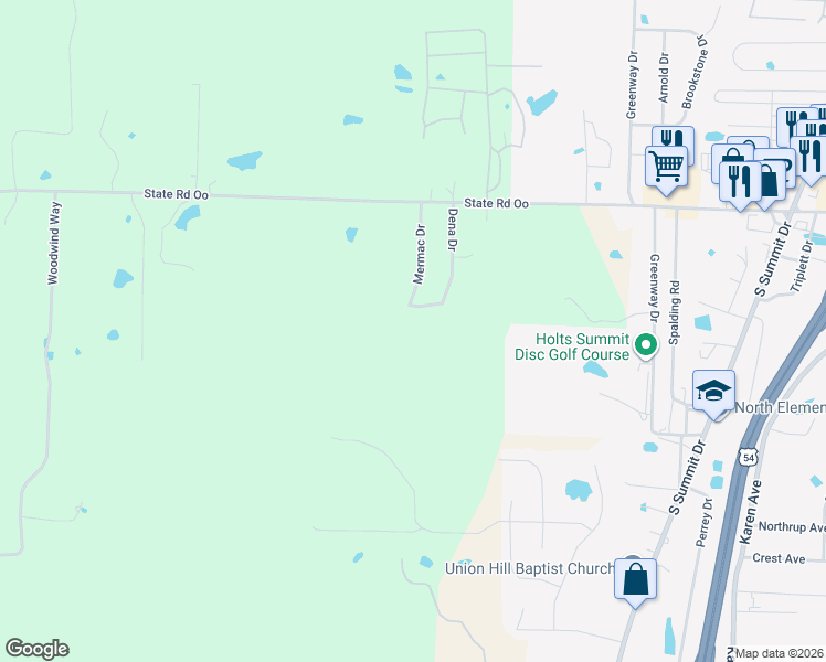 map of restaurants, bars, coffee shops, grocery stores, and more near 1924 Kristy Lane in Holts Summit