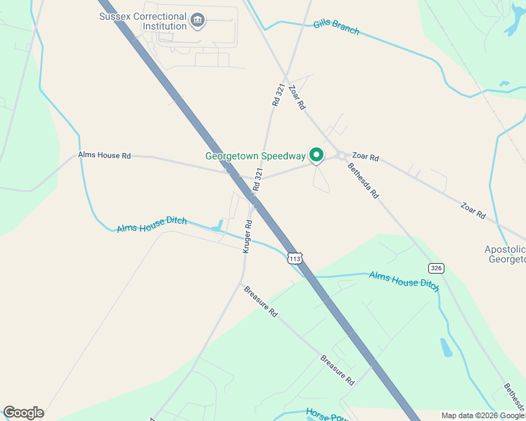 map of restaurants, bars, coffee shops, grocery stores, and more near 24408 Dupont Boulevard in Georgetown