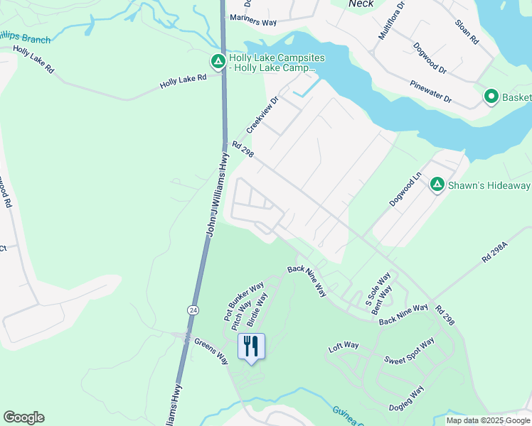 map of restaurants, bars, coffee shops, grocery stores, and more near 32313 East Mulligan Way in Millsboro