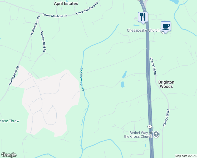 map of restaurants, bars, coffee shops, grocery stores, and more near 215 Hoile Lane in Huntingtown