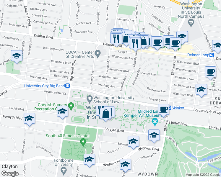 map of restaurants, bars, coffee shops, grocery stores, and more near in 