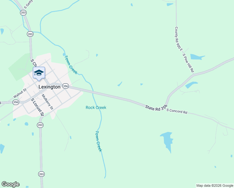 map of restaurants, bars, coffee shops, grocery stores, and more near 8489 Indiana 356 in Lexington