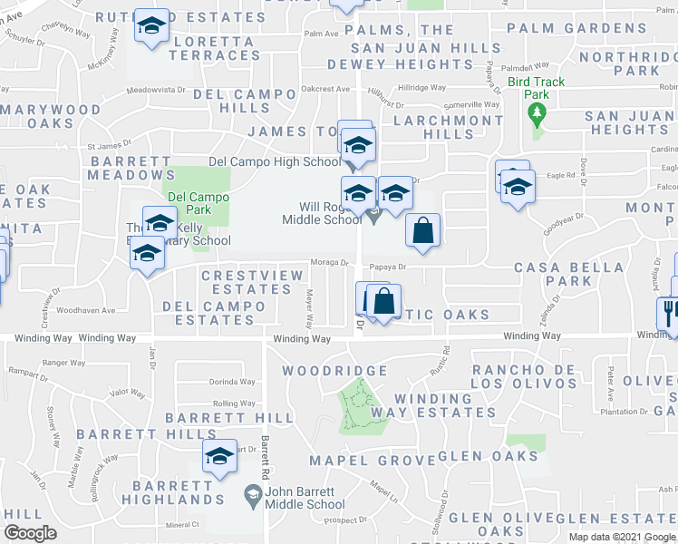map of restaurants, bars, coffee shops, grocery stores, and more near 4731 Pedersen Way in Carmichael